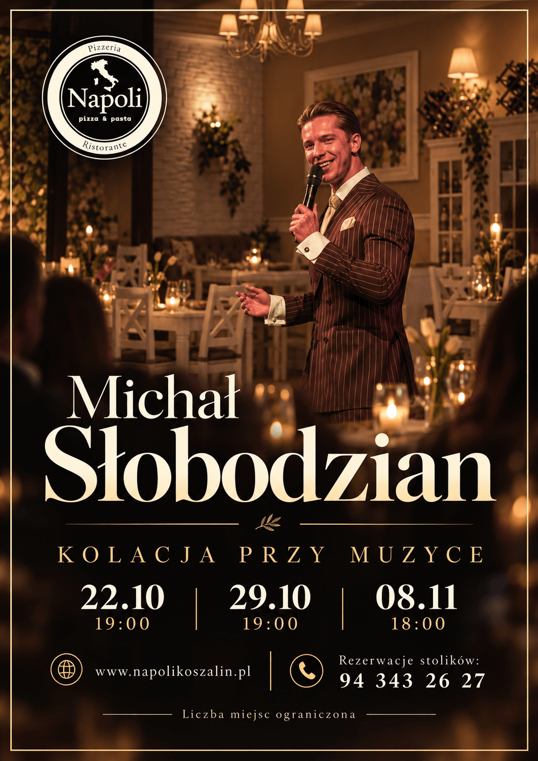 Plakát: Večeře s živou hudbou — Michał Słobodzian